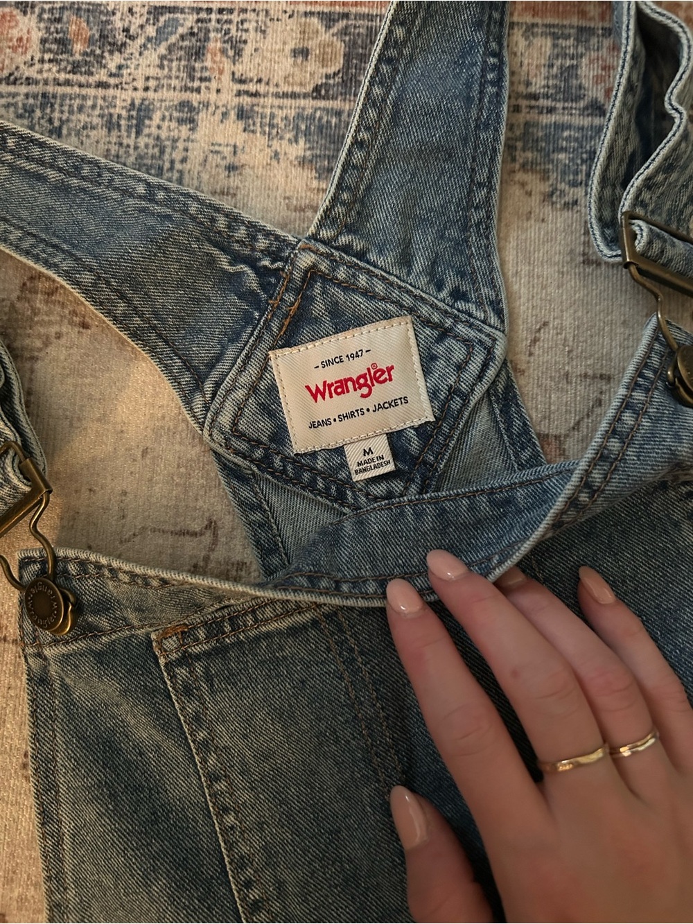Wrangler Women’s Faded Blue Denim Overalls (Shortalls)